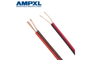 OEM 2 Core OFC Stage HIFI Audio Video Red and Black Transparent Copper Speaker Cable
