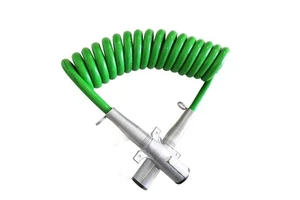 Heavy Duty 7 Way Coiled Trailer Cord 12 FT 15 FT Green ABS Electrical Spring Power Wire for Truck Trailer Cable
