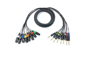 8 Channel 1/4" TRS to XLR Snake Cables 6.35mm Jack Stereo Audio Balanced Line to XLR Female Cables for Stage & Studio