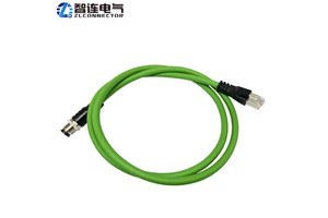 M12 X D Code Male RJ45 Plug IP67 Waterproof 10GB/s Industrial Profinet Ethernet Cable Assembly High Flexibility Shielded Screw