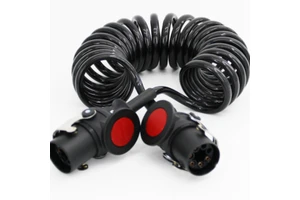 Retractable Spiral Electrical Cord Truck Trailer ABS/ EBS Coiled Power Cable With 7 Pin Connectors