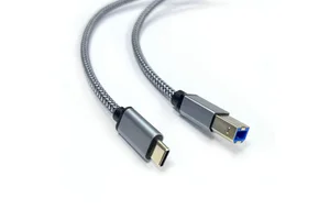 USB C USB B 2.0 Braided Cable for Epson for HP for Canon MacBook Pro Samsung for Printer Camera Microphone
