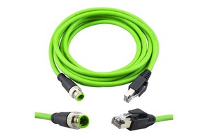 M12 4-Pin D-Coded Male to RJ45 Male Shielded Industrial Ethernet Cable for Automation & Industrial Networking
