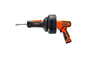 12V Electric Drain Snake 25FT Cordless Plumbing 3/4"-2 Auto Feed Pipeline Clog Remover Power Drill Model D0100HAM2TA