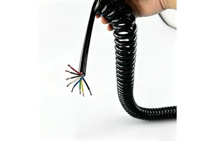 Multi-Core Flexible 8 Core Spiral Cord Coiled Cable Spiral Spring Cable 1-11m Colorful PUR/PU Spiral Cable for Automatic Door