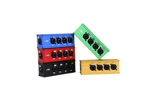 Audio Splitter Stage Box, RJ45 to 4 Channel XLR/DMX 6.35mm, RJ45 Cat5/Cat6 Ethernet Extender Transceiver for Live Stage