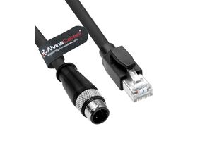 Alvin's Cables M12 D-Code 4 Pin Male RJ45 Shielded PVC High-Flex Ethernet Cable for Industrial Camera Automation Application