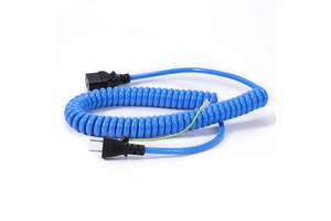 Japan PSE Certified JIS JET Approval Ground Wire Spiral Curly Spring Coiled Japanese AC Power Cord Cable