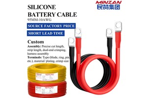 1awg 2awg 3awg 4awg 6awg 8awg 10awg Silicone Extension Battery Cable for Inverter Lithium Battery