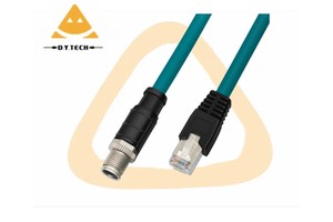 Customization M12 to RJ45 Network X-Code 8Pin/4Pin Male Shielded Industrial Camera Cable Cat5 Ethernet Cable