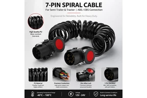 Super Durable Bend Resistant Wide Temperature 12V-24V 7 Way Trailer Cable for Heavy Load Tractor Spiral Wire