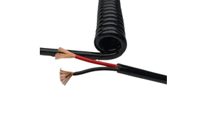 2-core 2.0mm² Spring Cable Pure Copper Core TPU Sheath Retractable Spiral Electrical / Power Wire for Industrial Equipment IPX67