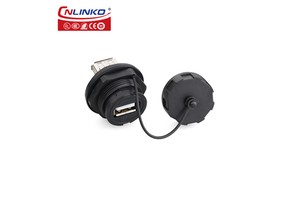 Cnlinko YU-USB2 IP68 Screw Lock Waterproof USB2.0 Connector Cable Assembly for Industrial Control Outdoor Communication Device