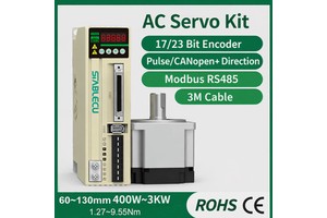 Precision Servo Motor with Drive 400w 750w 1kw 2kw 3kw 220VAC with 3m More Cable 1.27N.M 0.4KW Controller Drive Ac Servo System