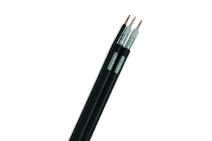 Coaxial Cable RG6 Dual with Messenger Double shield 60% Braid Coaxial Cable PE Jacket CPR Fca