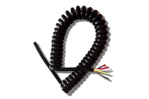 Good Quality Custom European Spiral Power Electrical Cord Black Electrical Coiled Cable Spiral
