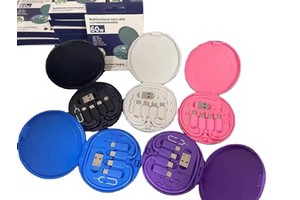Universal 60W 6 in 1 DC Output Cable Conversion Set USB-C to Micro Connectors Fast Charging LED Travel Kit for Mobile Phones