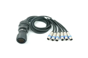 25-core 25mm Audio Connector Speaker Cable for Stage Sound System One-to-six Breakout Straight-through Amplifier Connection