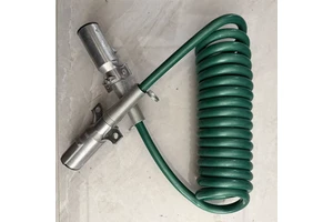 7-Way Coiled Trailer Cord ABS Cable Semi Truck Electric Cable Seven Ways Green Truck Cable