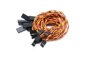 JR Futaba 22AWG 45CM 50CM Anti-Interference Male to Female Servo Extension Wire Twisted Cable for RC Drone Airplane Parts
