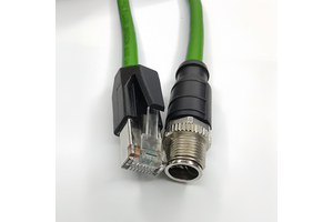 High Flex Industrial Ethernet Cable M12 X-Coded 8-Pin RJ45 10Gbps Shielded PVC IP67 Cable Drag Chain Factory Automation Systems