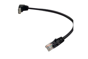 Industrial Cat6 Right Angle RJ45 Ethernet Patch Cable for Space Saving LAN and Router Custom Cable Assembly