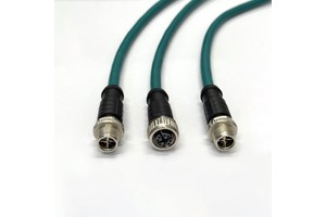 M12 X-Type to RJ45 Ethernet Cable Copper Conductor PVC Jacket IP67 Waterproof SFTP Shielded for Industrial Automation