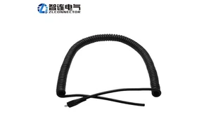 Matt Electrical Stranded Spring Spiral Coiled Waterproof Insulated Wire Cable with Micro USB