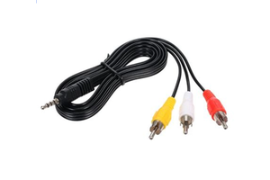 Ultra Durable Gold-Plated 3.5mm to 3 RCA AV Cable, Lossless Audio Video Cable Assembly for DVD TV Multimedia Wire Harness