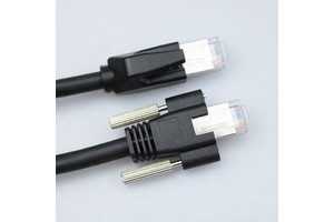 Factory Sale Industrial Camera Gigabit Ethernet Cable Cat6 High Flexibility Double Shielded Drag Chain Cable with Lock Screw