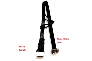 FFC USB Cable for Camera 20CM 90 Degree Micro USB to Standard USB A Flat Slim Ribbon FPC Black for Sync Charging