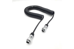Waterproof 7 Pin Trailer Camera Coiled Cable Backup Video Spiral Cable Wire for Heavy Duty Tractor Truck