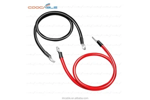 Battery Cables Set with Terminals, 3/8-Inch Lugs (Positive and Negative) for Motorcycle, Automotive, Marine,