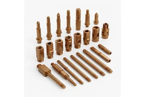 IATF 16949 High Precision Red Copper CNC Machining Parts Electrical Contact Pin Connector Terminal For Engineering Automotive