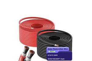12AWG (4mm²) Solar Panel Extension Cable PV Tinned Copper Wire for Outdoor Home Off-Grid Photovoltaic Systems
