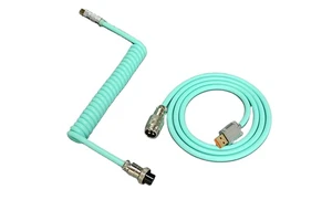 Mechanical Keyboard Cable USB Type C Spiral Coiled Extension Portable Cable in PU Jacket