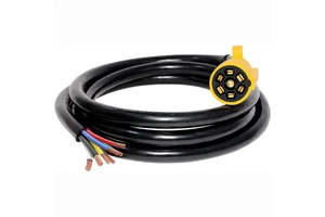 7 Way Trailer Plug Cord with Double Prongs Connector, 7-Pin RV Blade Trailer Side Replacement Molded Cable Wire