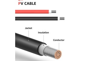 Solar Cable XLPO Insulation 1.5mm-10mm for Solar Battery Panel Power Station with 1kV Voltage IP54 Rating