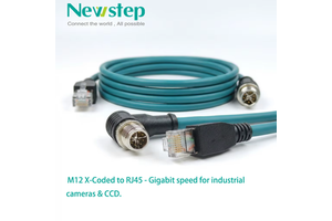 M12 X-Coded 8 Pin Male to RJ45 Cat6A Ethernet Cable Shielded GigE Vision Cable for Cognex Keyence Industrial Camera