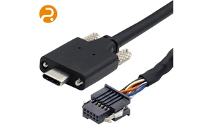 Customization USB 3.1 3.0 Type C to USB C Dual Screw Lock Camera Cable OEM ODM Design Braid Shielding for Mobile Charging