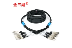 8-Channel 6.35mm Stereo Plug Audio Cable 3-Core Connection Enhanced Audio Signal Multi-Channel Stage Lighting Equipment Metal