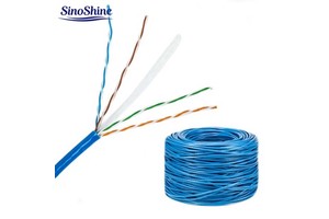 Sinoshine LAN Cat6 Ethernet Cable 2PR/4PR 305m/1000ft UTP 0.56mm Indoor/Outdoor Home & Industrial Use Flat/C Spiral Design