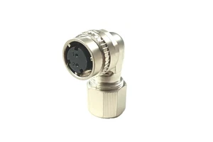 CM10 2 Pin Right Angle Waterproof Connector IP67 One-Touch Lock for Servo Encoder