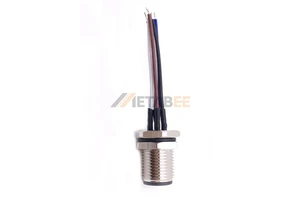M12 5-pin Panel Mount with Cable Receptacle Assembly