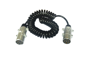 Custom Truck Parts Black Flex Retractable 7 Core Spring Cable 7 Pin Wire Spiral Power Cable for Trailer