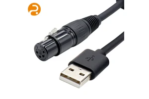 Custom USB 4-Pin XLR Female Data Cable | OFC Conductor PVC Insulated Shielded 500mm 12V Audio/Industrial Wiring Harness