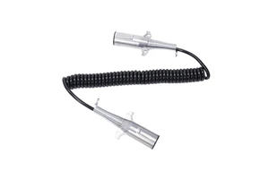 European Truck Trailer 7 Pin Coiled Cable 24V Electrical Power Cord with 7 Pin Connector for Brake Light System
