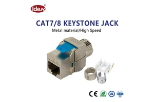 CAT8 Shielded Keystone Jack, 8P8C RJ45 Ethernet Module, Toolless Cat8/Cat6A Network Cable Connector for High Speed Data Center