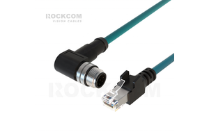 M12 A-Coded 8Pin Female Angled to RJ45 Gigabit Ethernet Cable High Flex Optional IP67 Industrial Camera Congex Cable 84901-1003