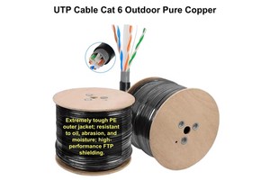 Industrial Grade Outdoor Cat5e Cat6 Ethernet Cable Weatherproof LAN Network Cable 305m Utp Cable Cat 6 Outdoor Pure Copper